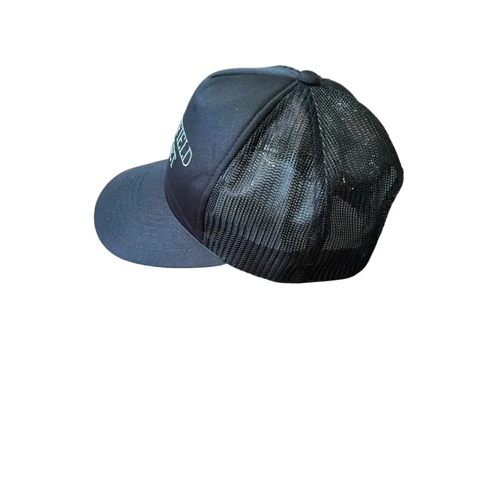 Vintage Marshfield Casket Trucker Hat‎ Black Mesh Snapback Funeral Industry Cap